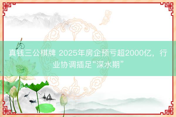 真钱三公棋牌 2025年房企预亏超2000亿，行业协调插足“深水期”