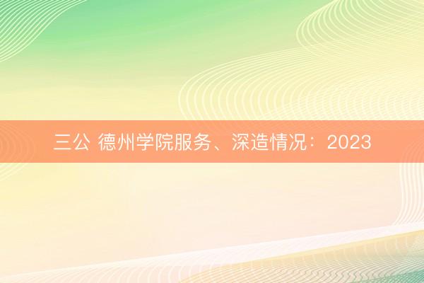 三公 德州学院服务、深造情况：2023