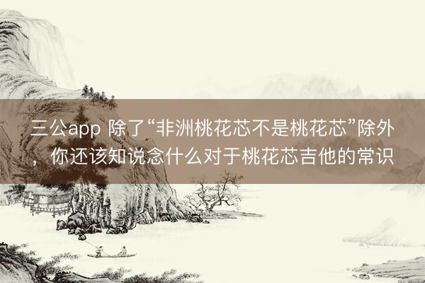 三公app 除了“非洲桃花芯不是桃花芯”除外，你还该知说念什么对于桃花芯吉他的常识