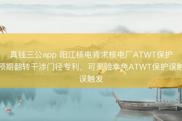 真钱三公app 阳江核电肯求核电厂ATWT保护非预期翻转干涉门径专利，可灵验幸免ATWT保护误触发