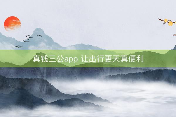 真钱三公app 让出行更天真便利