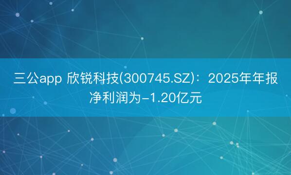 三公app 欣锐科技(300745.SZ)：2025年年报净利润为-1.20亿元