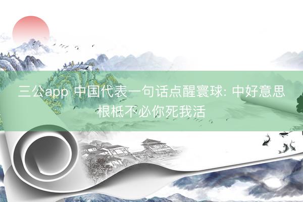 三公app 中国代表一句话点醒寰球: 中好意思根柢不必你死我活