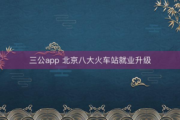 三公app 北京八大火车站就业升级