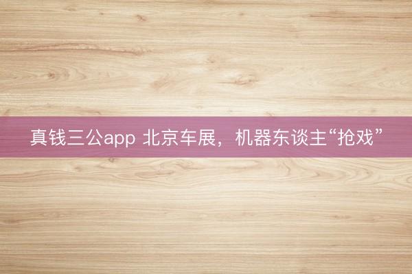 真钱三公app 北京车展，机器东谈主“抢戏”